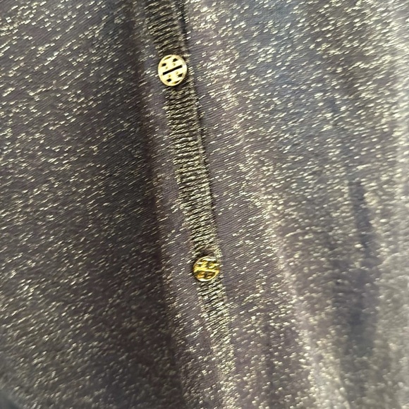 Tory Burch Copper Gold Linen Cardigan Sweater Top - Picture 4 of 9